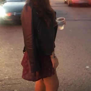 Vintage classy sheer maroon dress